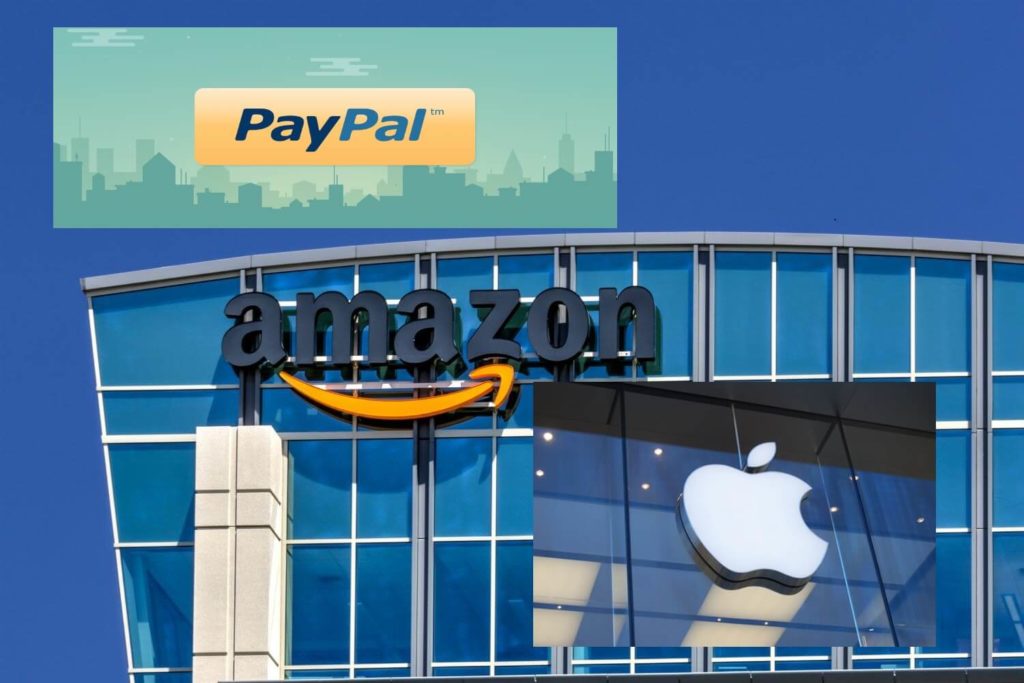 логотип amazon, paypal, apple