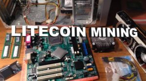 litecoin майнинг - надпись на картинке с оборудованием
