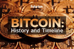 история биткоина - надпись на монетах bitcoin